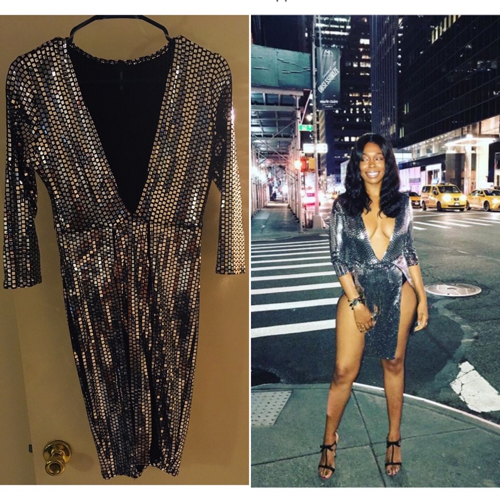 GoodTime USA front high thigh slitted midi dress.